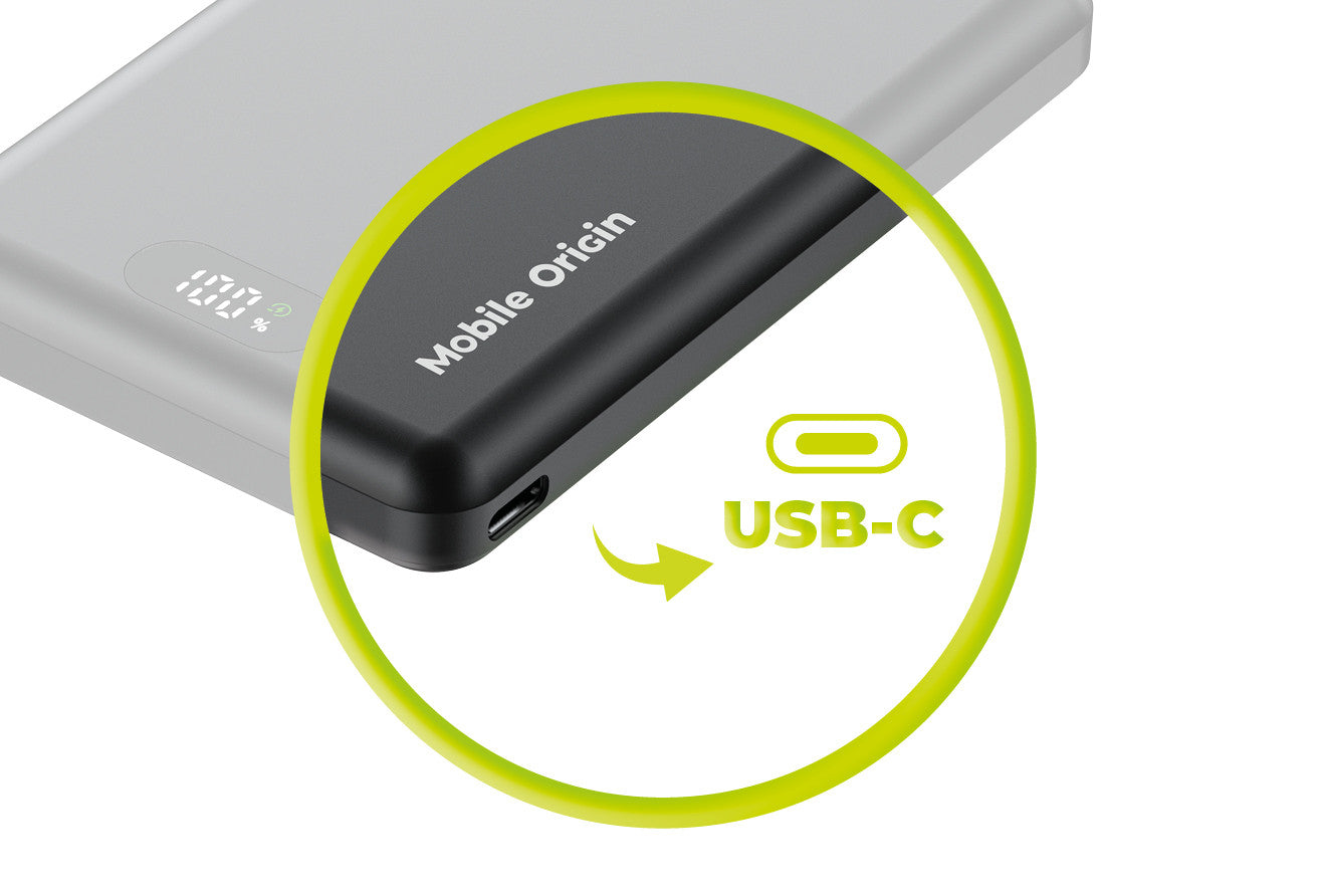 Bezdrátová magnetická powerbanka 3v1 MagSafe s displejem PB8, 10000mAh, 20W, Černá