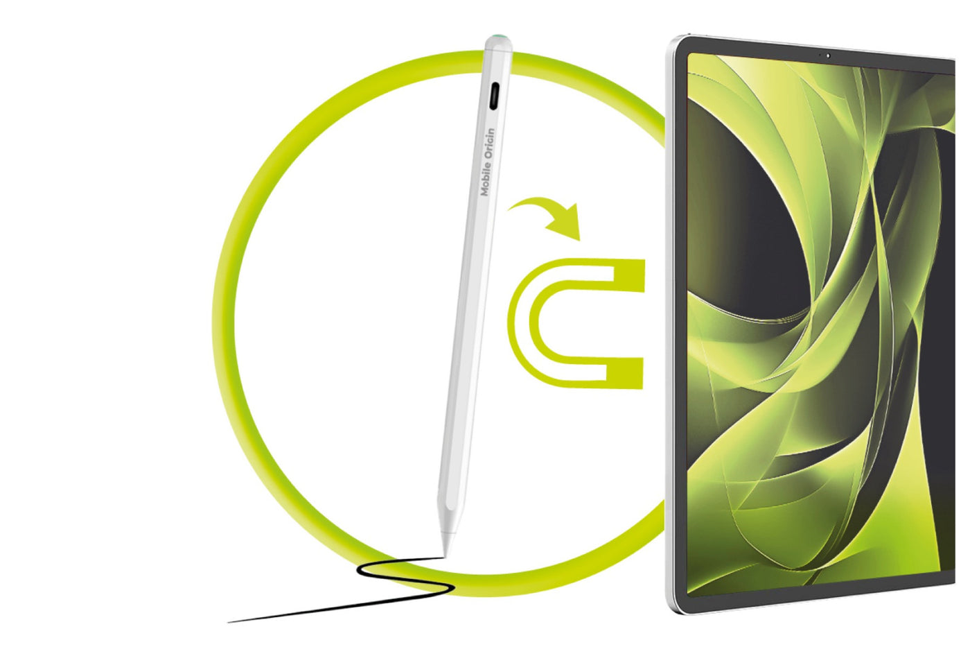 Magnetic Stylus Pen PE2, Wireless/USB-C, White