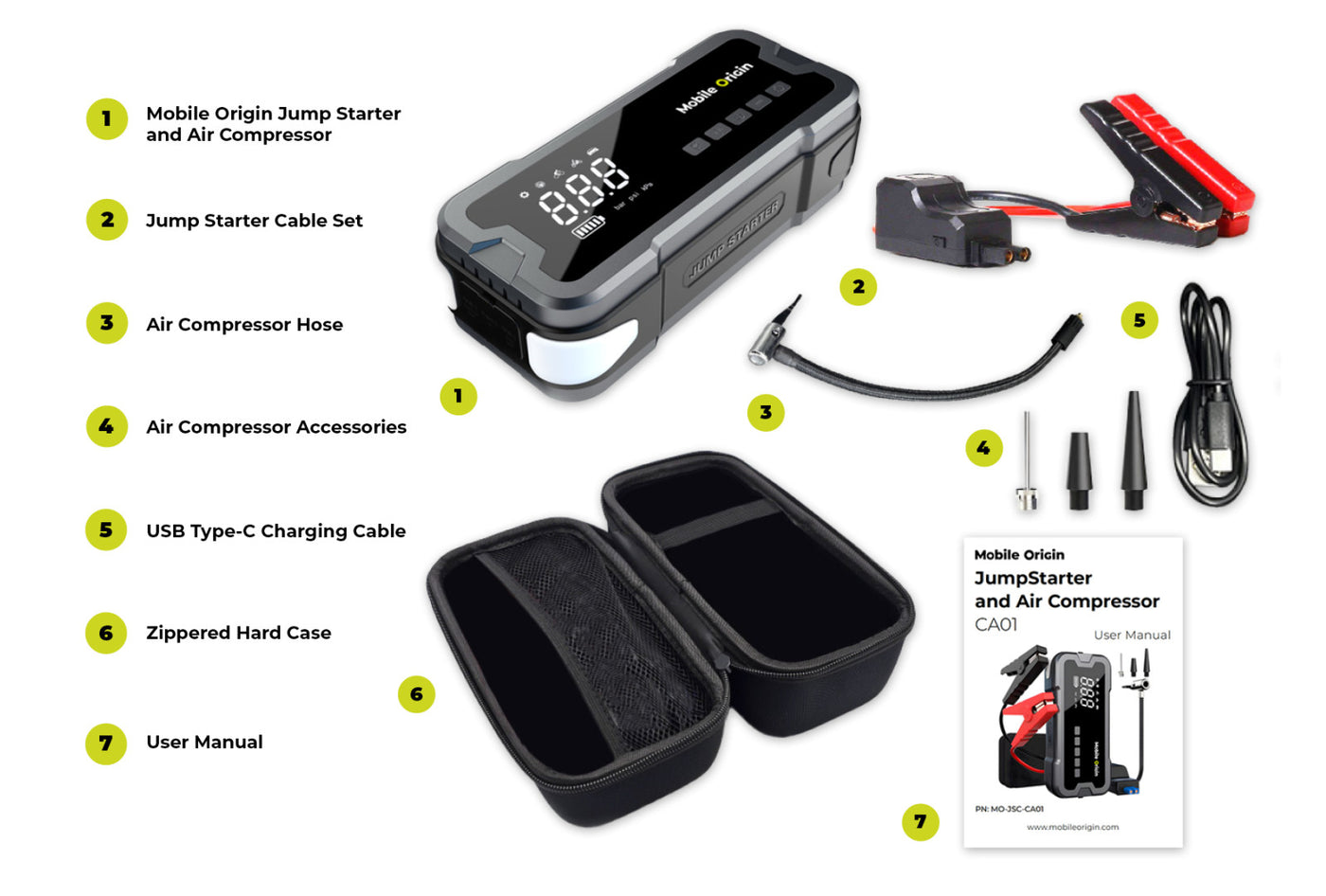 Jump Starter and Air Compressor CA1, with Display
