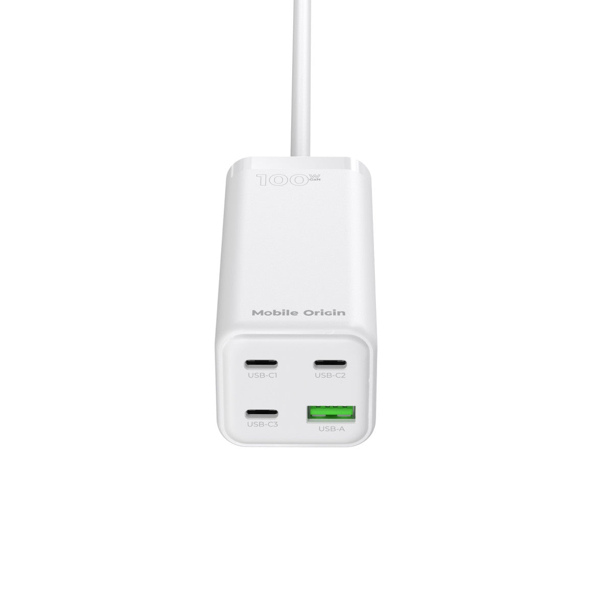 MultiHub nabíječka GaN 3× USB-C + USB-A PW18, 100W, Bílá