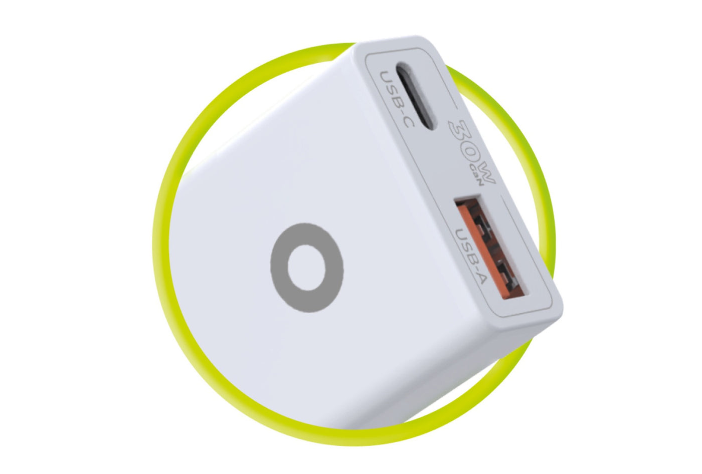 Wall Charger GaN Slim USB-C + USB-A MO16, 30W, White