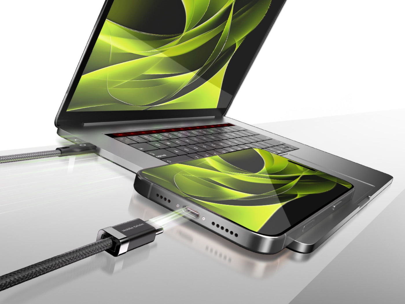 Magnetický kabel StayCable USB-C na USB-C CB6, 60W, 480 Mb/s, 1,5 m, Černá