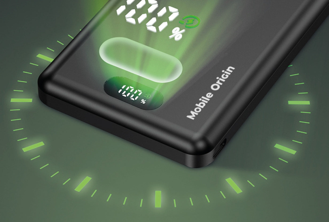 Bezdrátová magnetická powerbanka 3v1 MagSafe s displejem PB8, 10000mAh, 20W, Černá