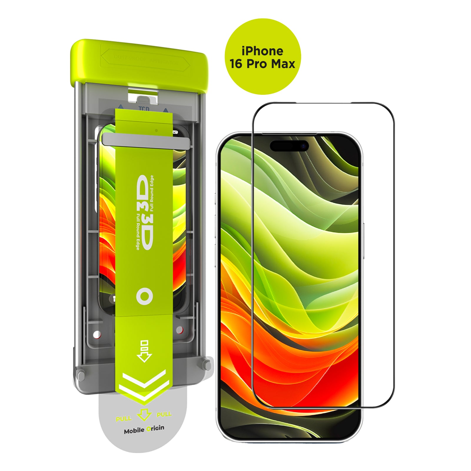 Ochranné sklo 3D AR s aplikátorem PRO, pro iPhone 16 Pro Max