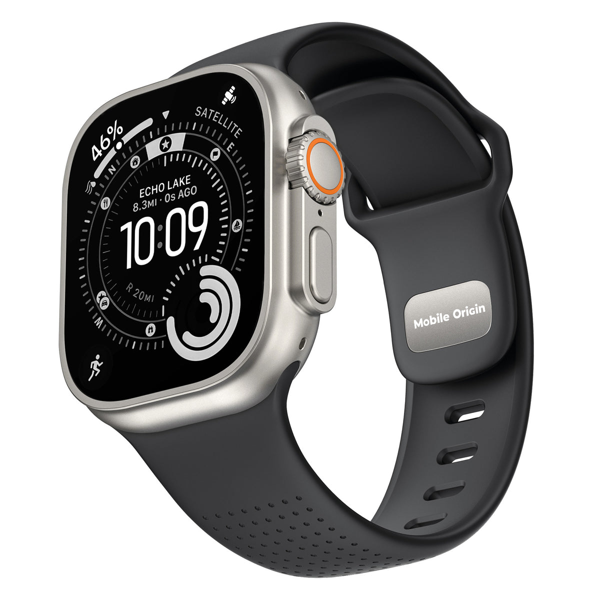 FKM remienok IV pre Apple Watch 42/44/45/46/49mm, Čierna