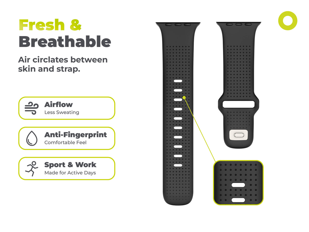 FKM remienok IV pre Apple Watch 42/44/45/46/49mm, Čierna