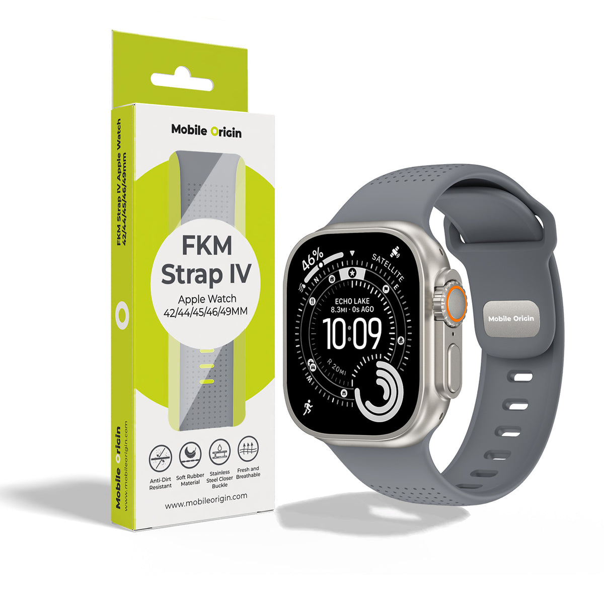 FKM řemínek IV pro Apple Watch 42/44/45/46/49mm, Šedá