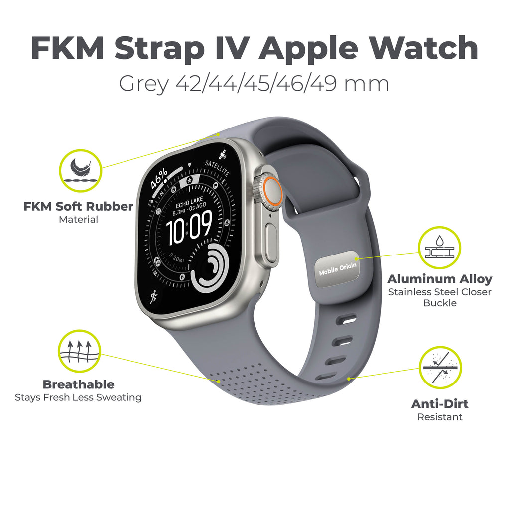 FKM řemínek IV pro Apple Watch 42/44/45/46/49mm, Šedá
