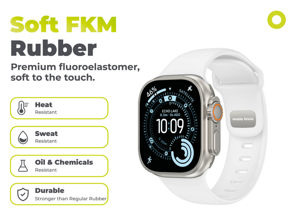 FKM Strap IV for Apple Watch 42/44/45/46/49mm, Luminous Blue
