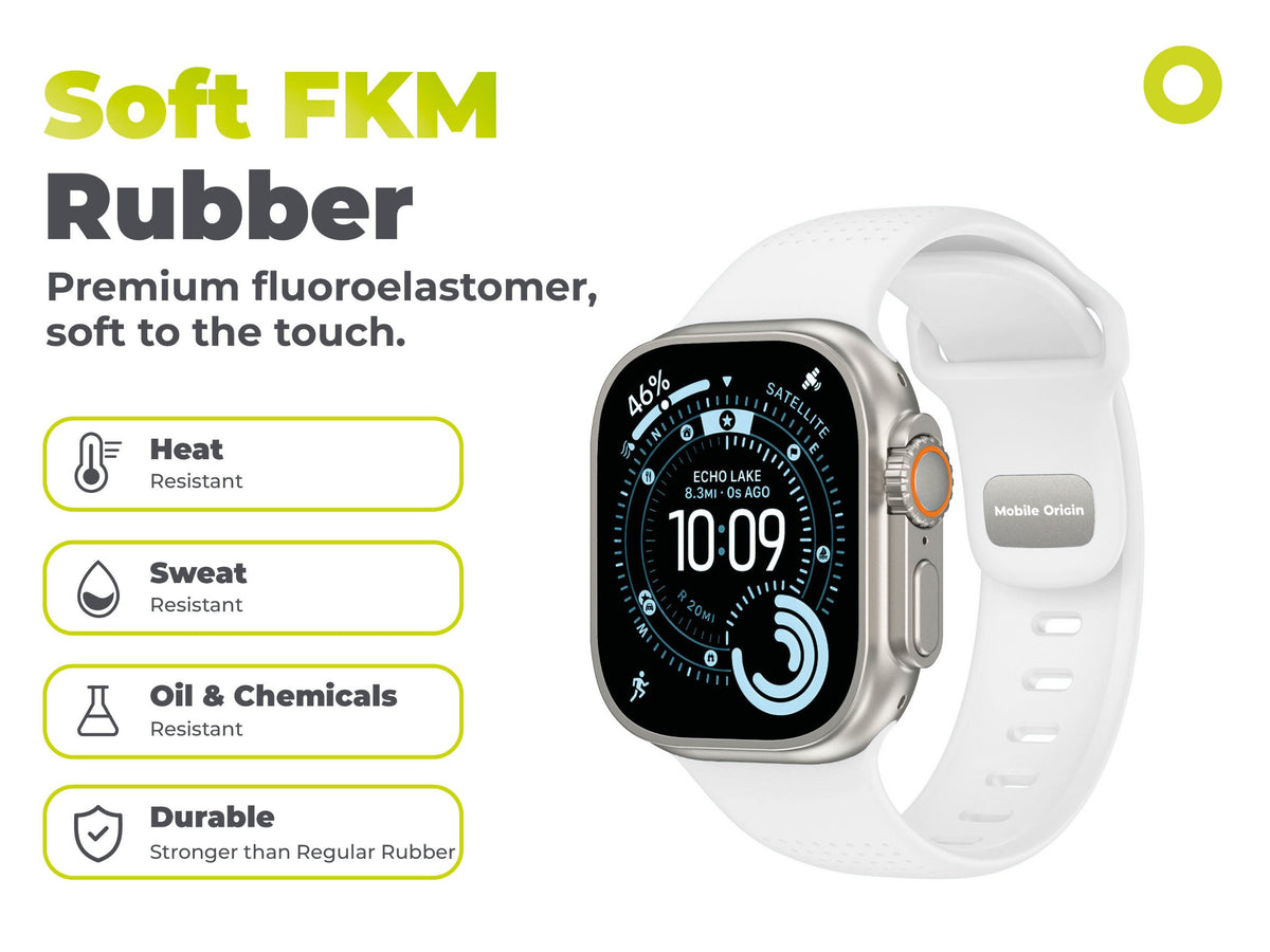 FKM Strap IV for Apple Watch 42/44/45/46/49mm, Luminous Blue