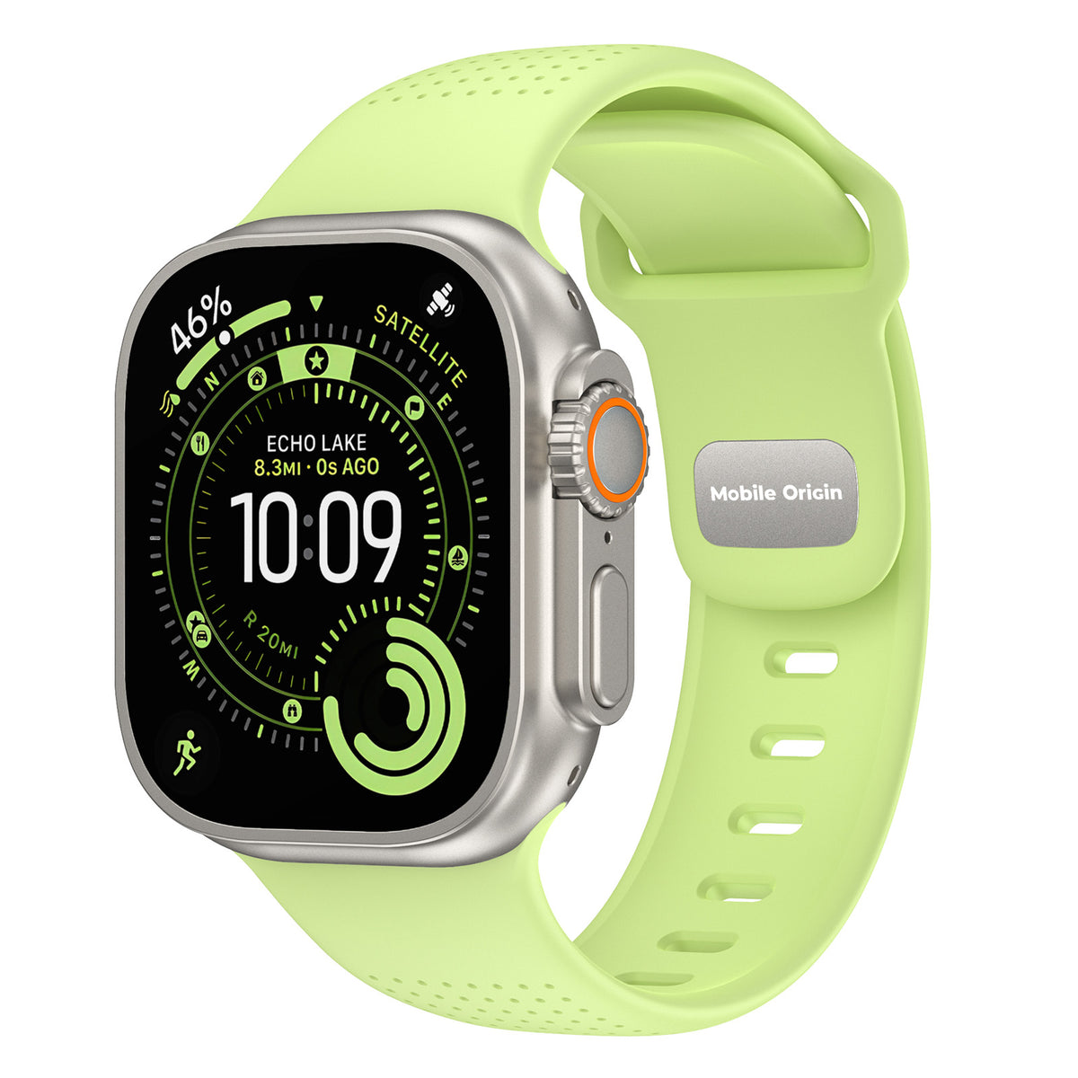 FKM řemínek IV pro Apple Watch 42/44/45/46/49mm, Svítící zelená