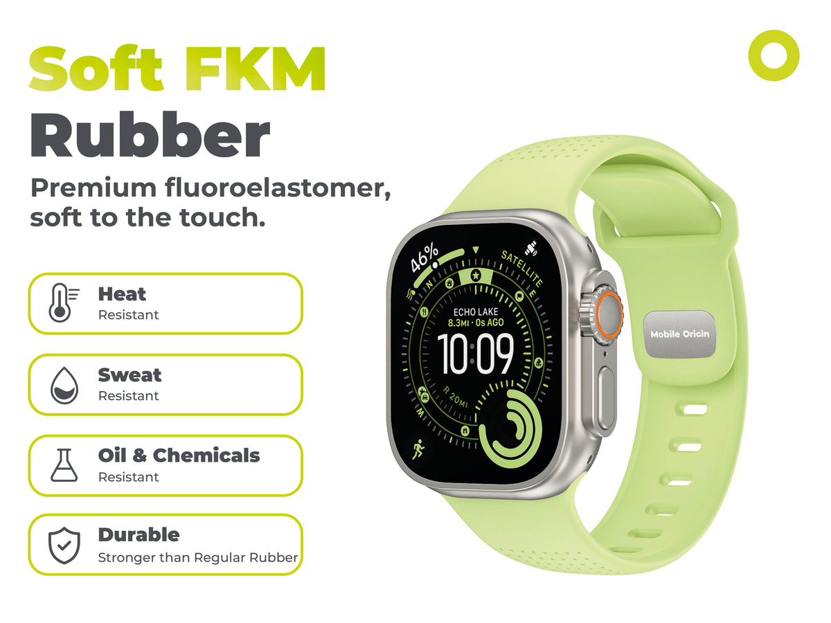 FKM řemínek IV pro Apple Watch 42/44/45/46/49mm, Svítící zelená