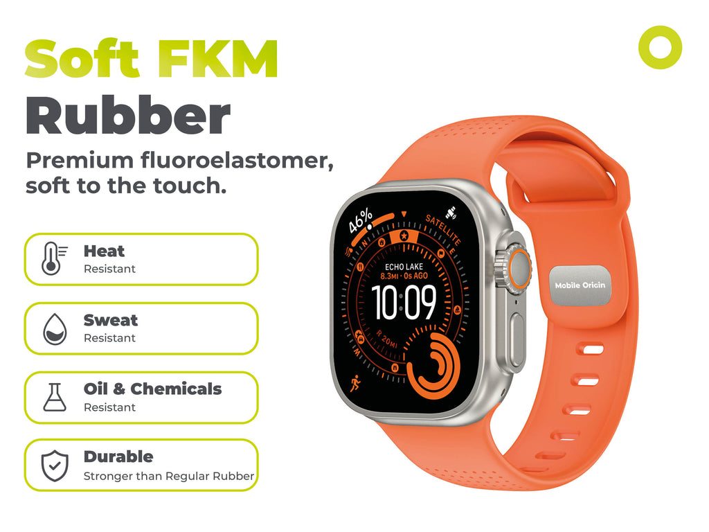 FKM remienok IV pre Apple Watch 42/44/45/46/49mm, Oranžová