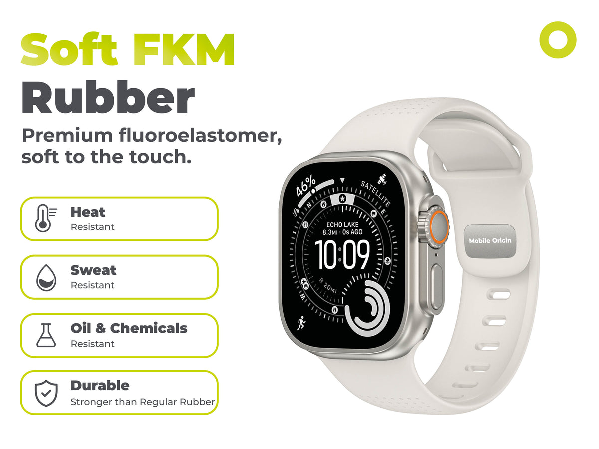FKM remienok IV pre Apple Watch 42/44/45/46/49mm, Hviezdne biela