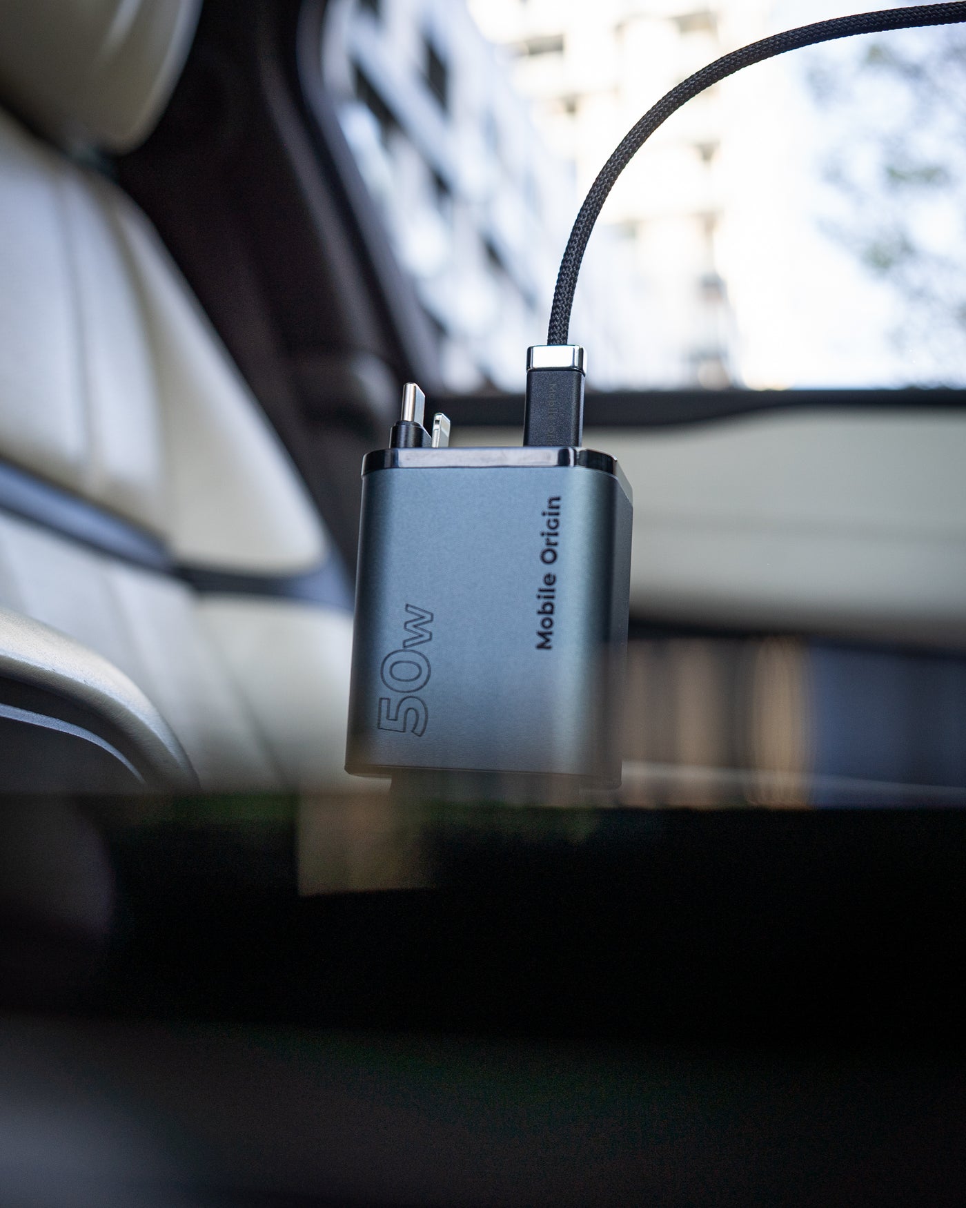 Car Charger 4-in-1 USB-C + USB-A with USB-C and Lightning Cables CA28, 50W, Space Gray