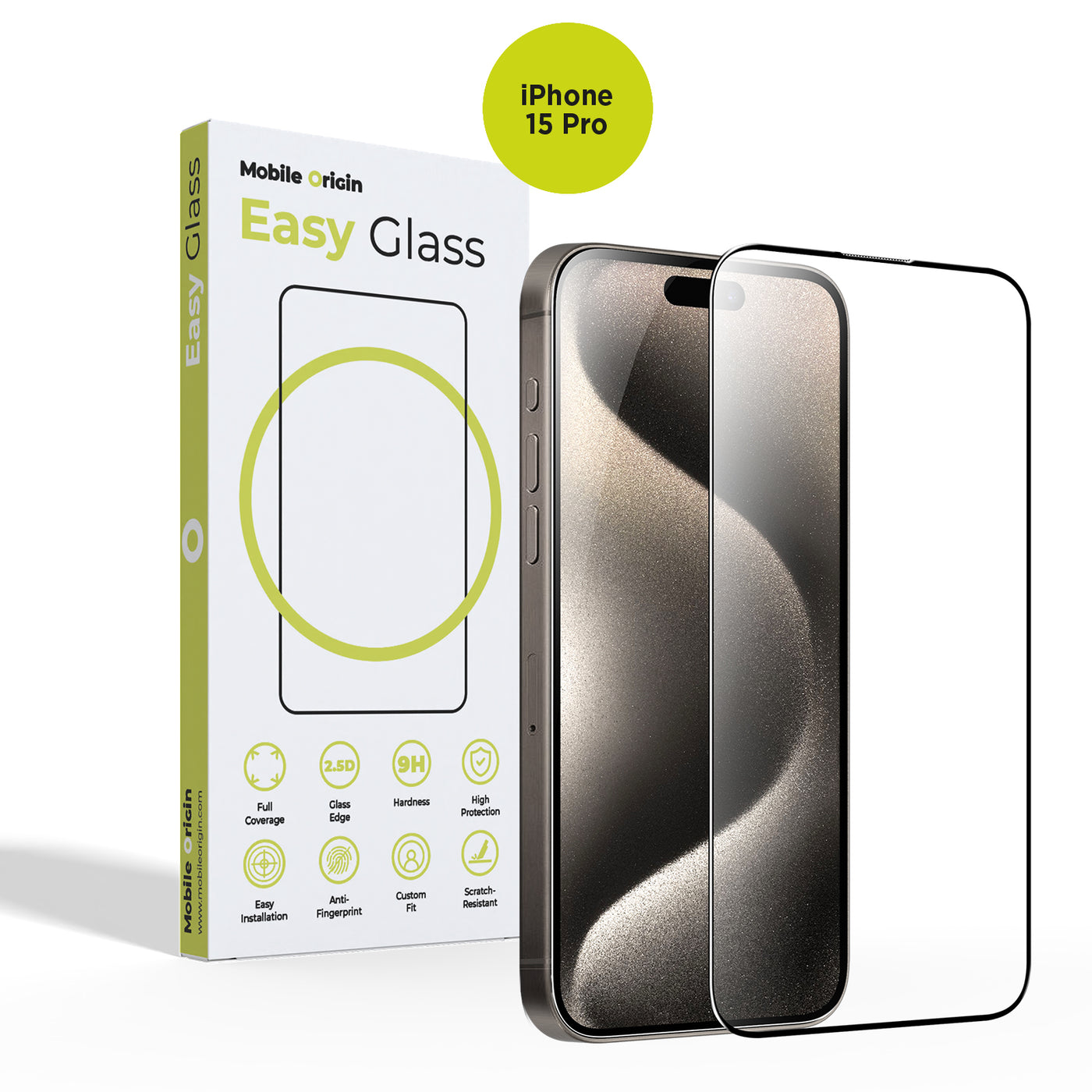 EasyGlass Screen Protector for iPhone 15 Pro