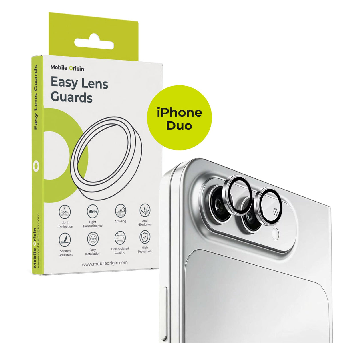 Easy Lens Guard, for iPhone Duo, Silver