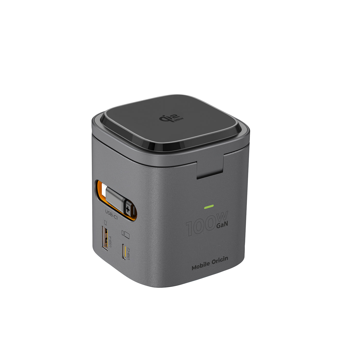 Foldable Charger 6-in-1 MagSafe PW37, 100W, Qi2 25W, Space Gray