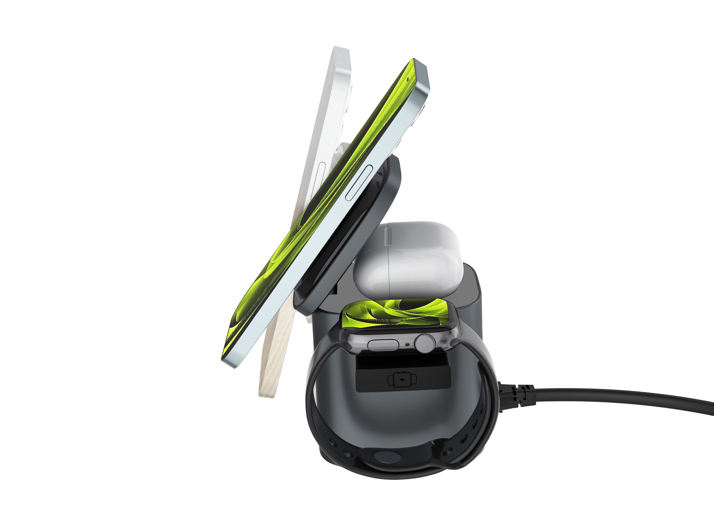 Foldable Charger PW37, 6-in-1, 100W with Qi2 25W, compatible with MagSafe