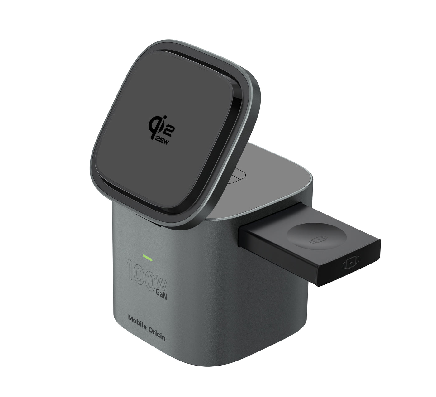 Foldable Charger 6-in-1 MagSafe PW37, 100W, Qi2 25W, Space Gray
