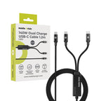 Dvojitý nabíjecí kabel 140W, CB10, USB-C, 1,2 m