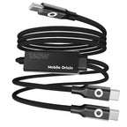 Dvojitý nabíjecí kabel 140W, CB10, USB-C, 1,2 m