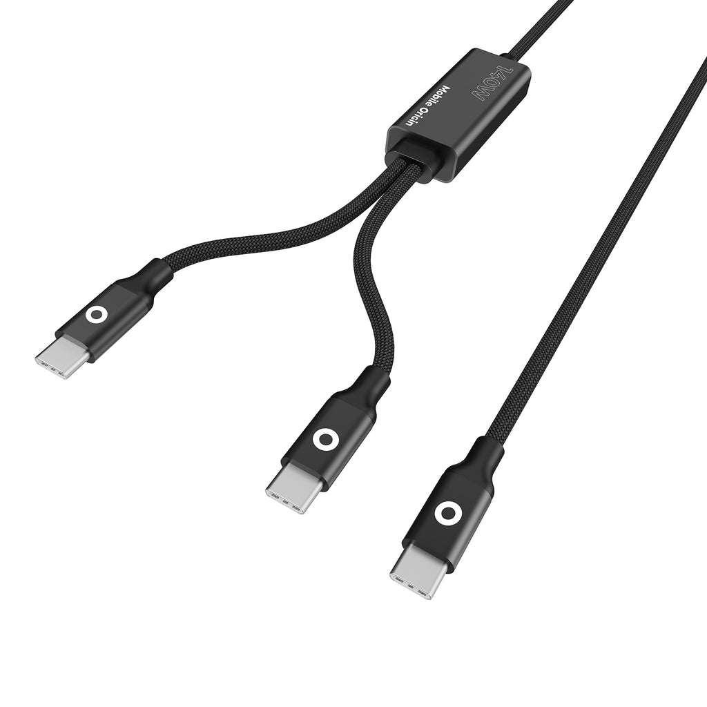 Dvojitý nabíjecí kabel 140W, CB10, USB-C, 1,2 m