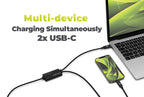 Dual charging cable 140W, CB10, USB-C, 1.2 m