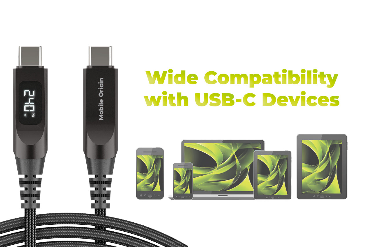 Kabel s displejem USB-C na USB-C CB4, 240W, 480 Mb/s, 1,5 m, Vesmírně šedá