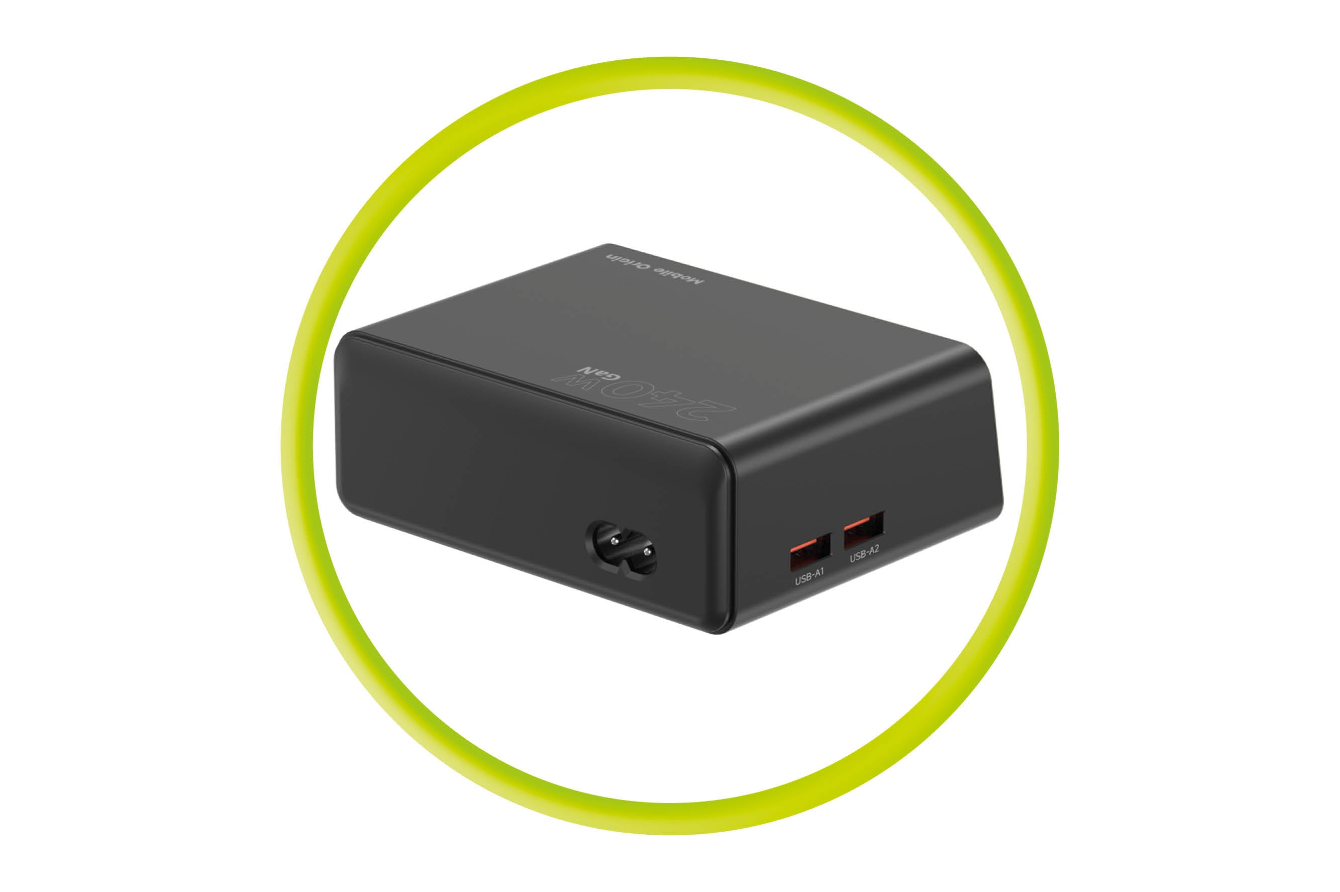 GaN Nabíjecí hub s displejem 240W PW39, 4x USB-C + 2x USB-A