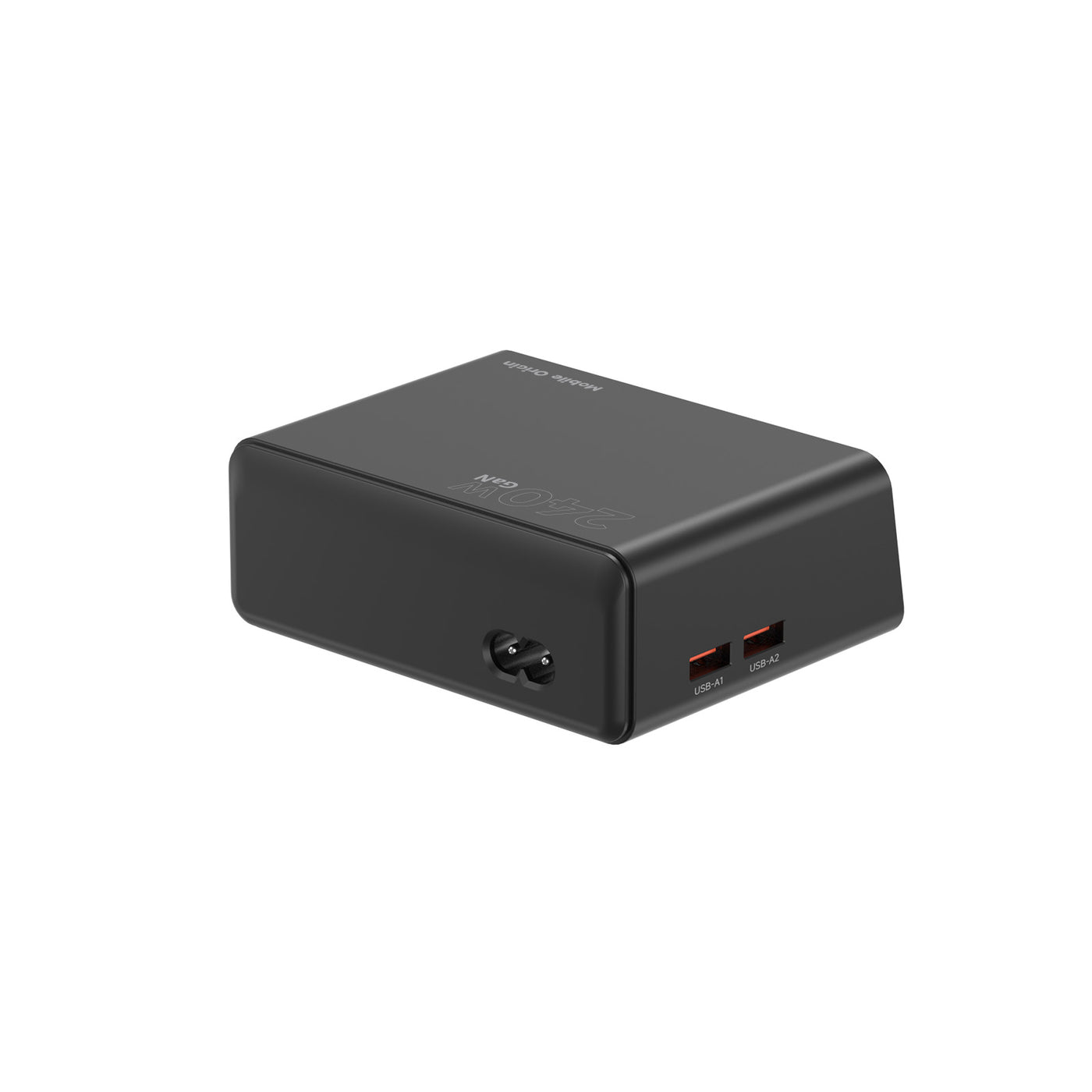 Nabíjecí hub GaN s displejem 4× USB-C + 2× USB-A PW39, 240W, Černá