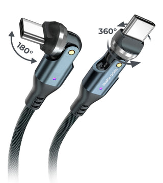 Rotating Cable 540° USB-C to USB-C CB12, 240W, 480 Mb/s, 1m, Black