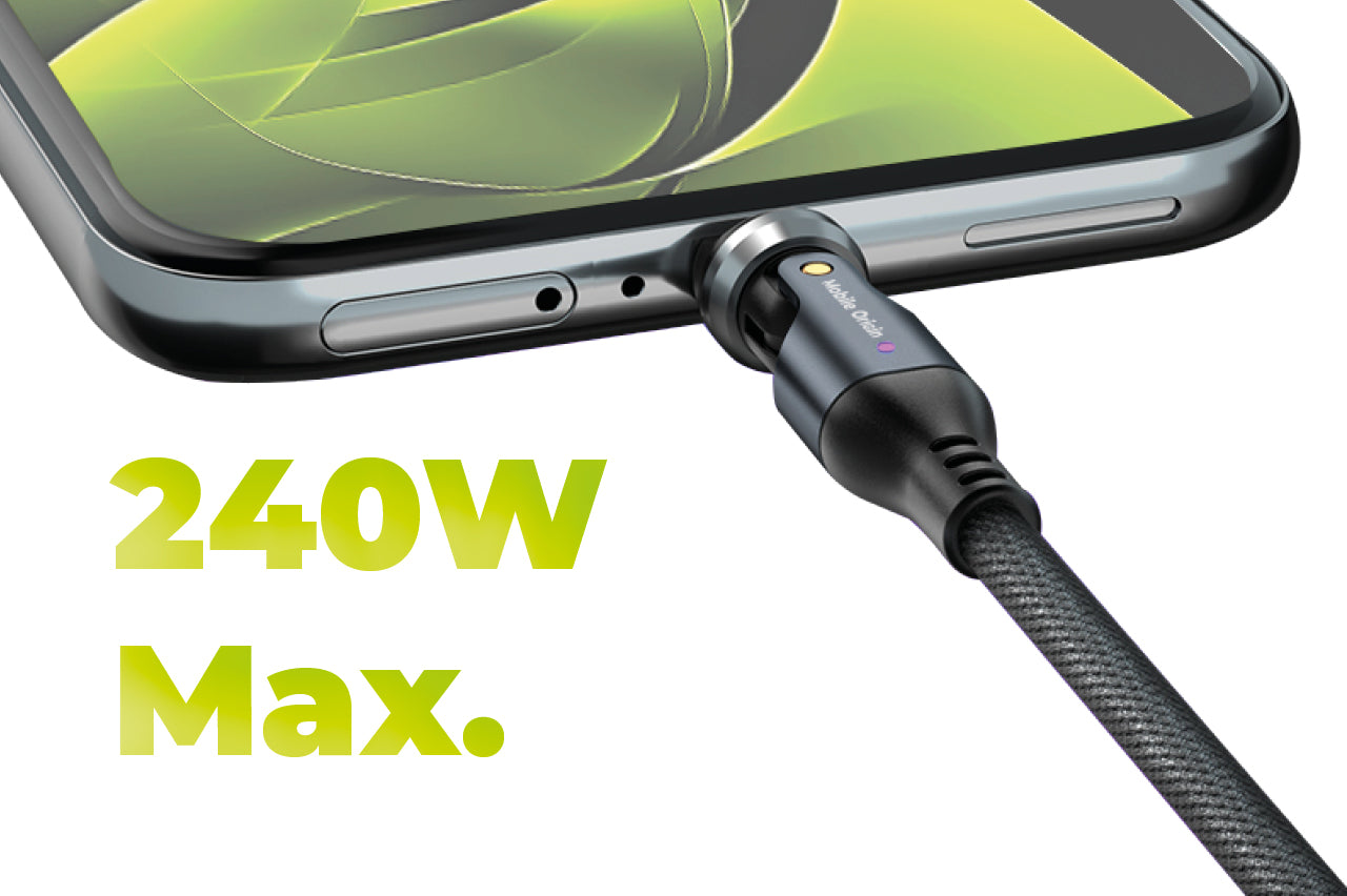 Rotating Cable 540° USB-C to USB-C CB12, 240W, 480 Mb/s, 1m, Black