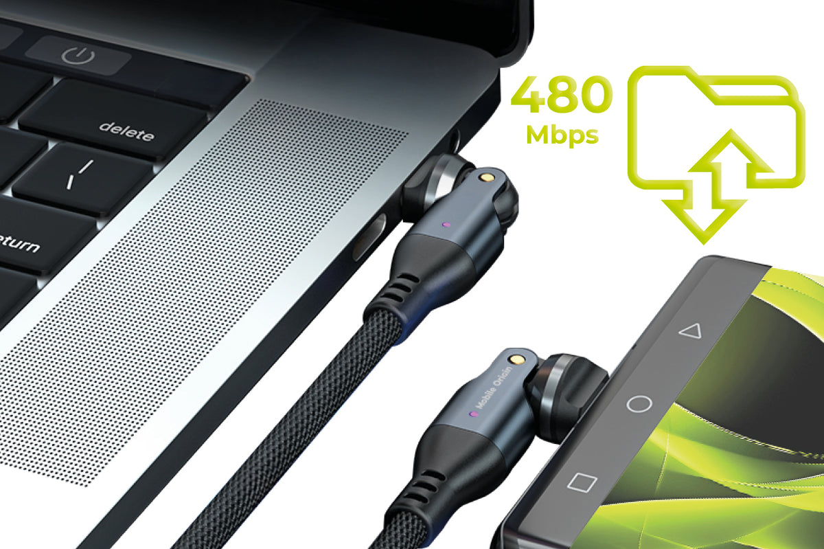 Rotating Cable 540° USB-C to USB-C CB12, 240W, 480 Mb/s, 1m, Black