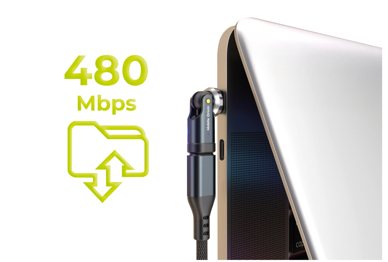 Rotating Adapter 540° USB-C CB13, 240W, 480 Mb/s, Gray