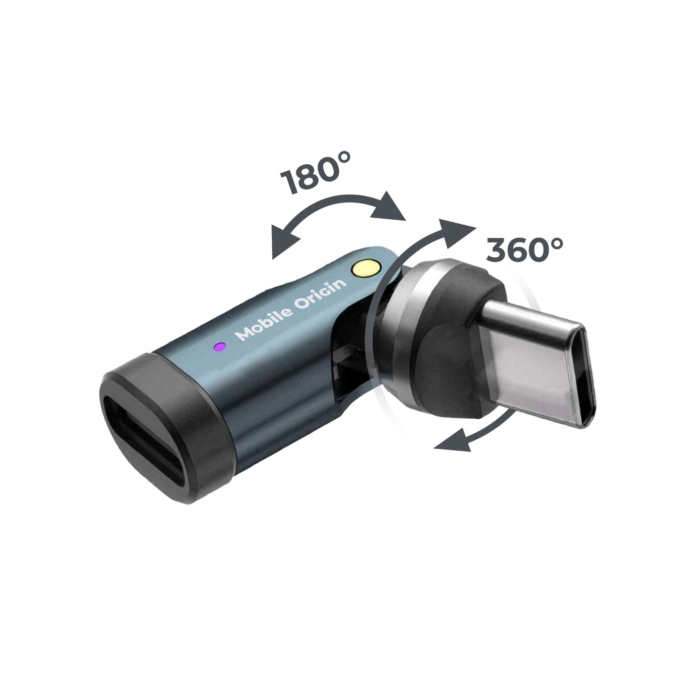 Rotating Adapter 540° USB-C CB13, 240W, 480 Mb/s, Gray