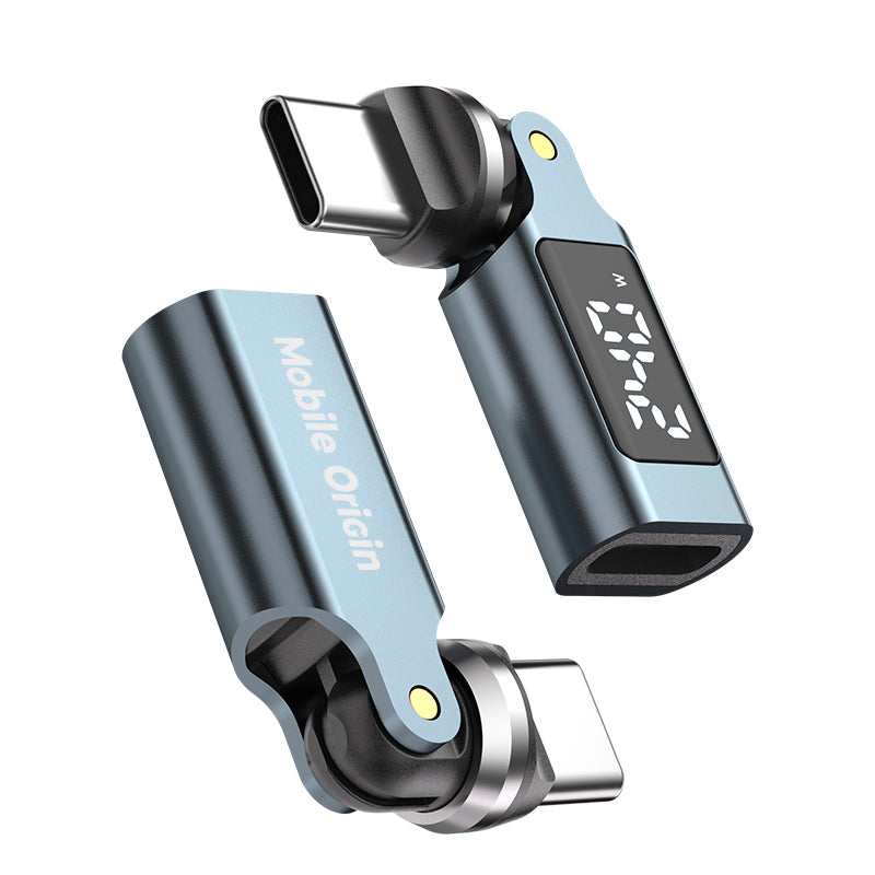 Otočný adaptér s displejem 540° USB-C CB15, 240W, 480 Mb/s, Šedá