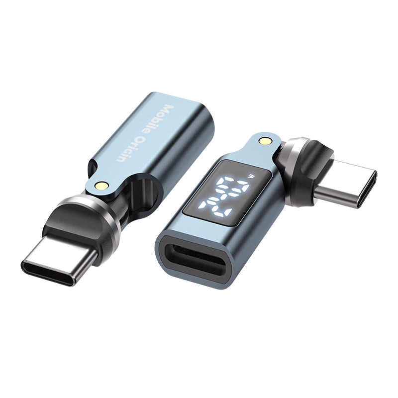 Otočný adaptér s displejem 540° USB-C CB15, 240W, 480 Mb/s, Šedá