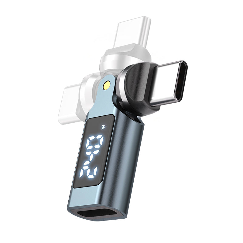 Otočný adaptér s displejem 540° USB-C CB15, 240W, 480 Mb/s, Šedá