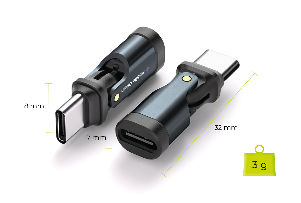 Otočná redukce USB-C na USB-C CB5, 240W, 480 Mb/s, Černá