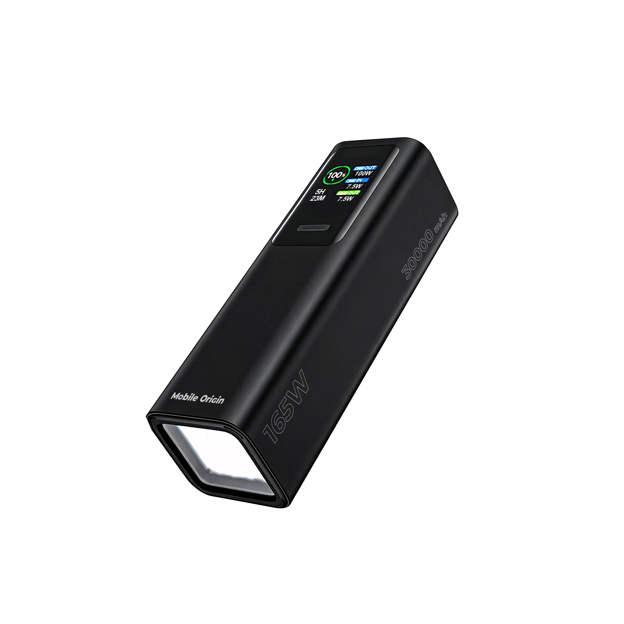 PowerBanka PB17, 30000mAh, 165W PD s displejem a svítilnou, - 2x USB-C + USB-A