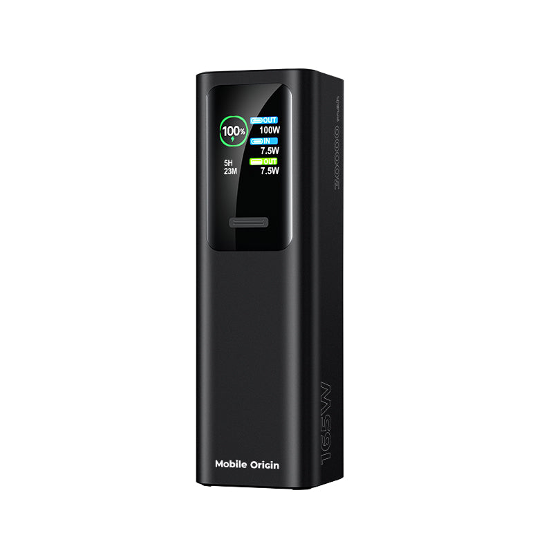 Powerbanka s displejem a svítilnou 2× USB-C + USB-A PB17, 30000mAh, 165W, Černá