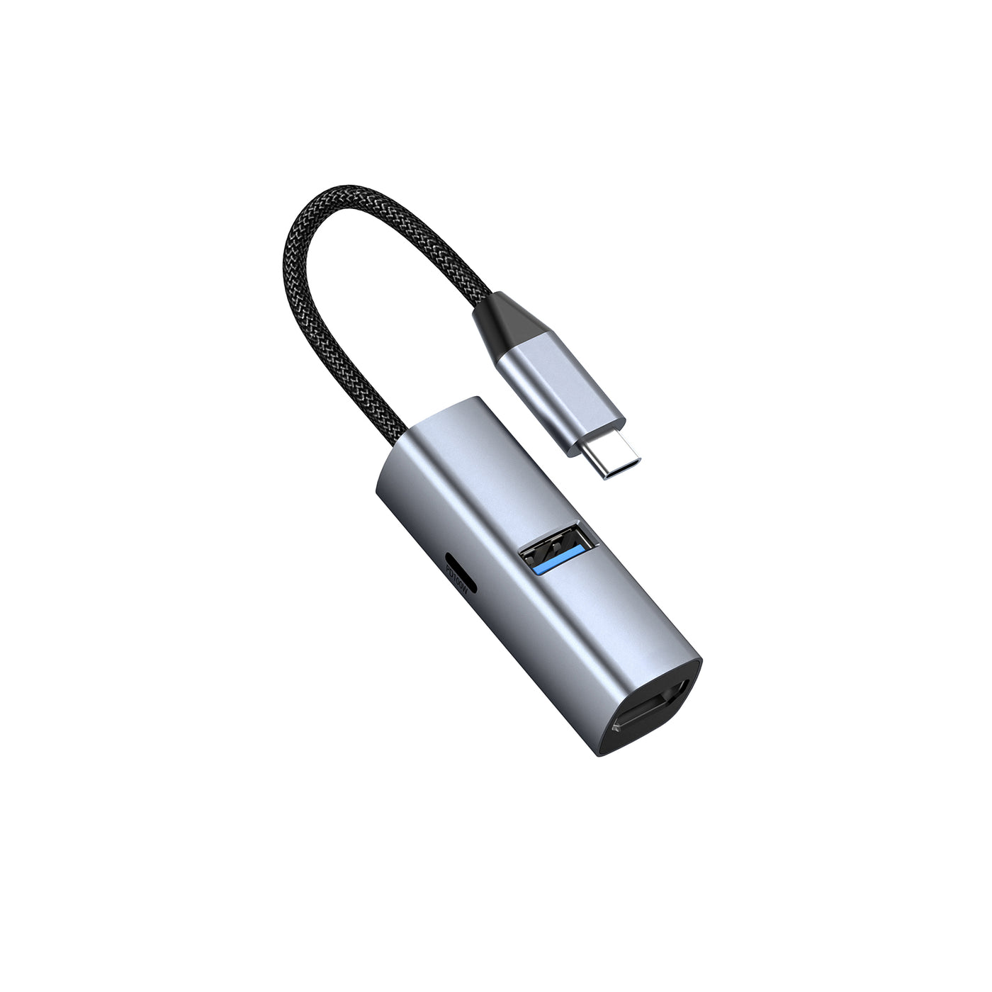 USB-C Hub 3-in-1 HB1, HDMI, USB-A, USB-C PD 100W, 5 Gb/s, Space Gray