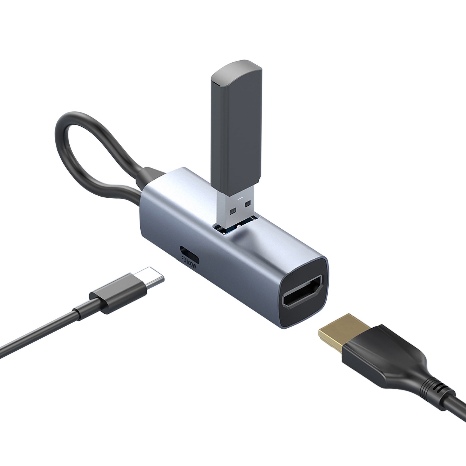 USB-C Hub 3v1 HB1 - USB-A, USB-C, HDMI, USB-C PD 100W