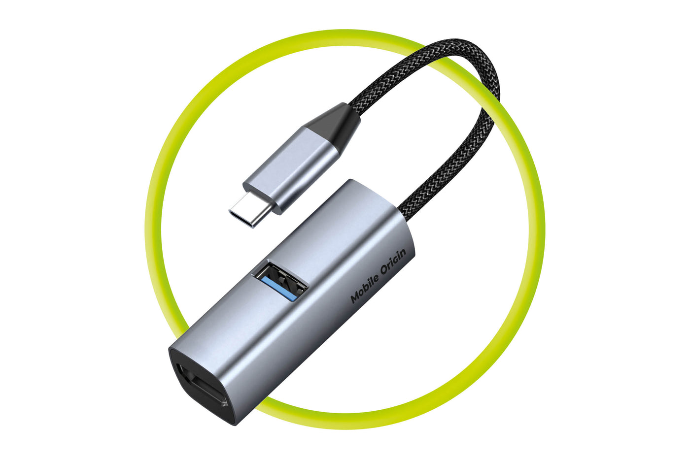 USB-C Hub 3-in-1 HB1, HDMI, USB-A, USB-C PD 100W, 5 Gb/s, Space Gray