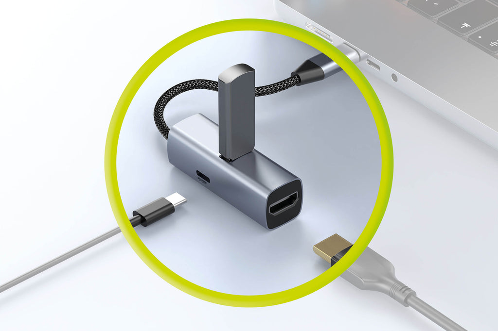 USB-C Hub 3v1 HB1 - USB-A, USB-C, HDMI, USB-C PD 100W