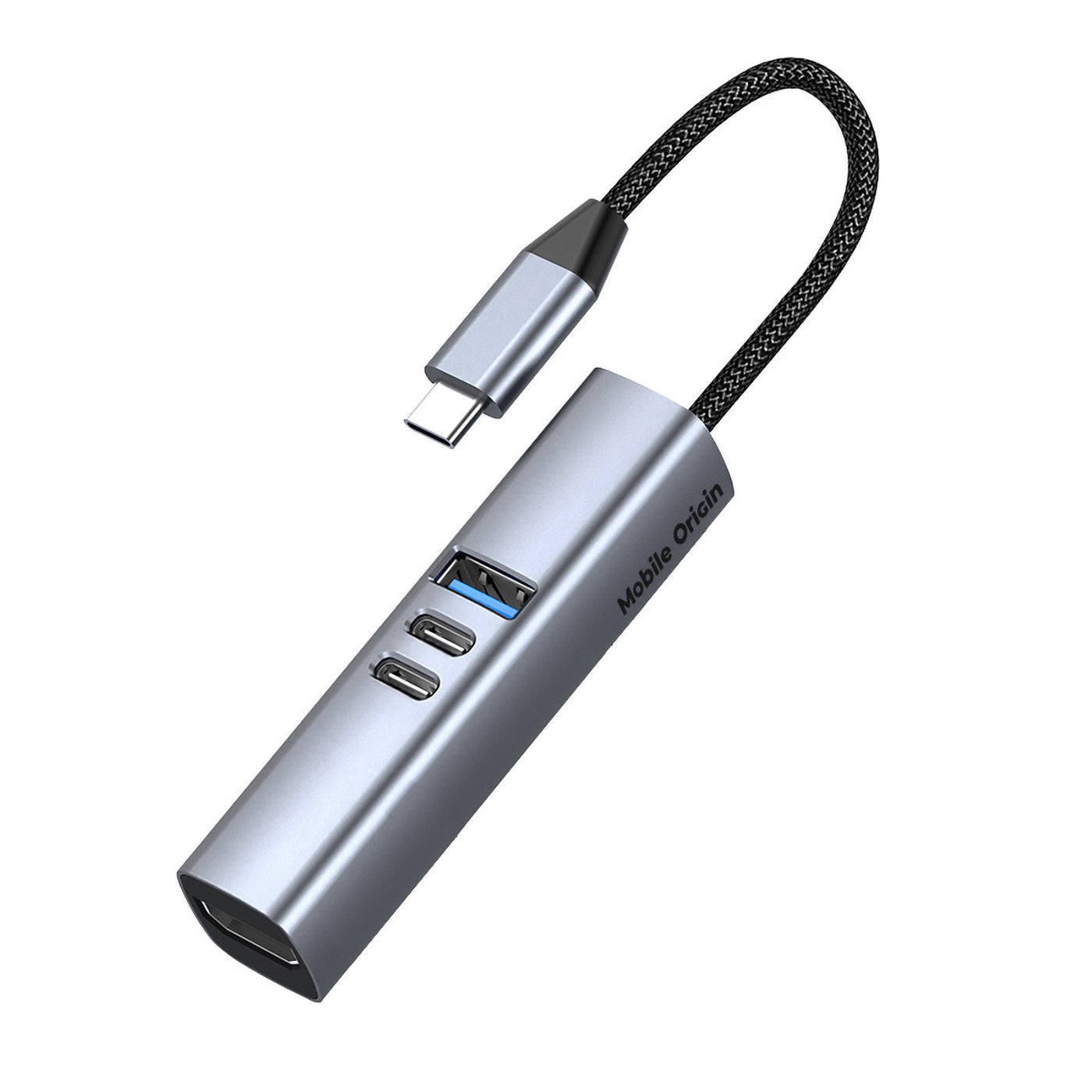 USB-C Hub 7-in-1 HB2, HDMI, 3× USB-C, USB-A, TF/SD Slot, 5 Gb/s, Space Gray