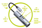 USB-C Hub 7v1 HB2 - 3x USB-C, USB-A, HDMI, TF/SD Slot