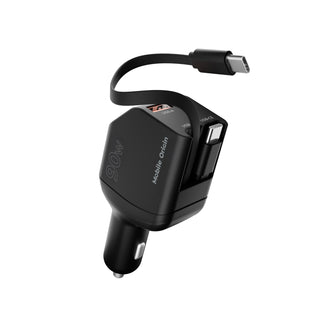Car Charger with Cable USB-C + USB-A, 2× USB-C Cable CA22, 90W, Black