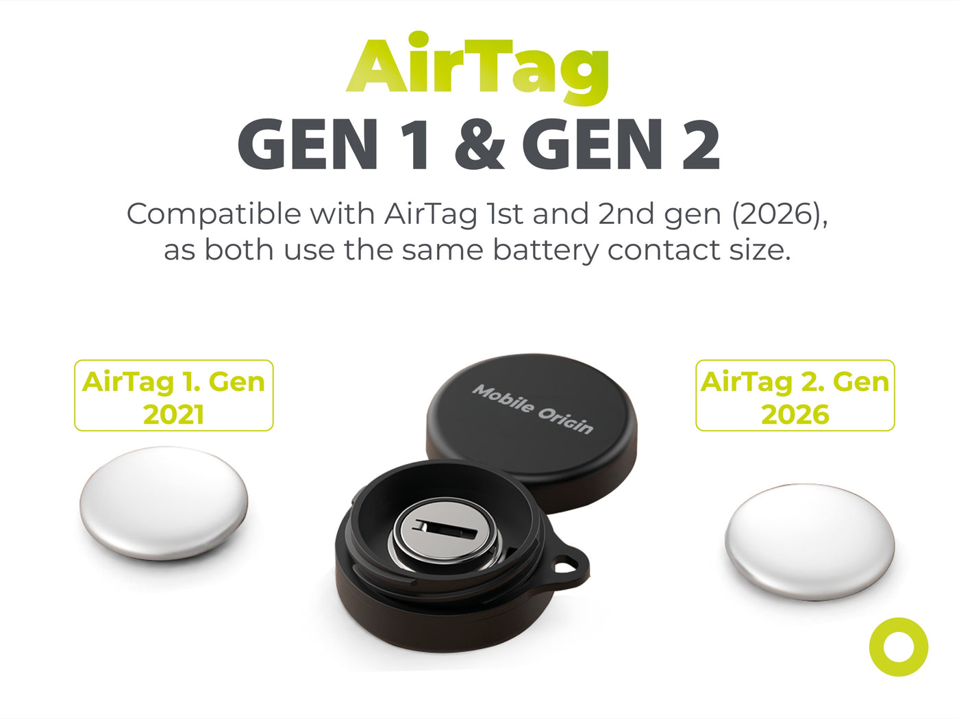 Battery Extender Case for AirTag A8, Black